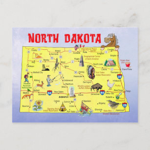 Carte de l'État du Dakota du Nord