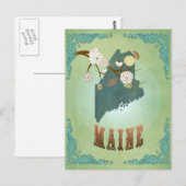 Carte de l'état du Maine - Vert (Devant / Derrière)