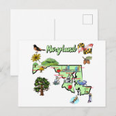 carte de l'état du Maryland, États-Unis, grandes v (Devant / Derrière)