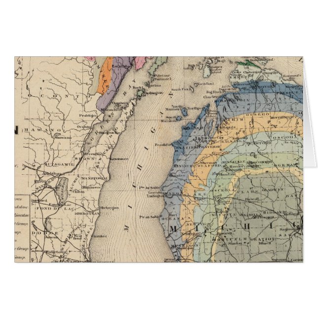 Carte de l'État du Michigan (Devant horizontal)