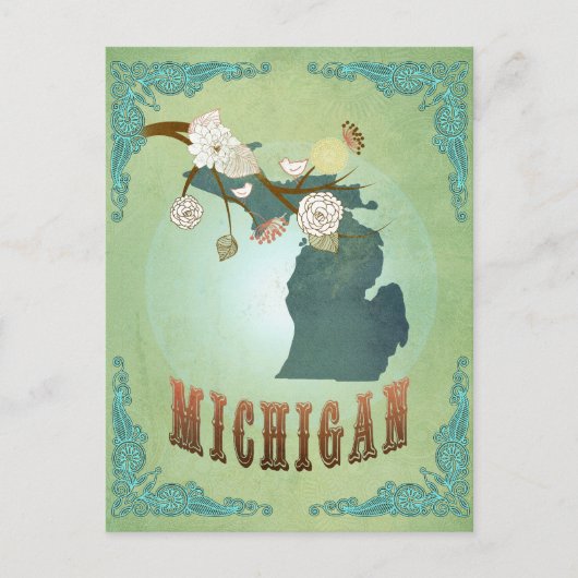 Carte de l'état du Michigan - Vert (Devant)