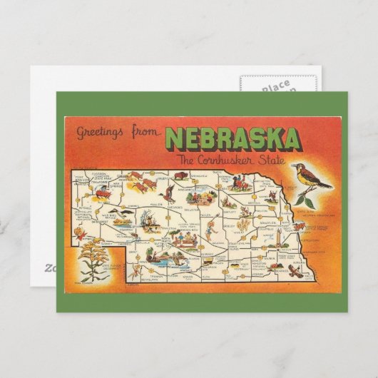 Carte de l'État du Nebraska (Devant / Derrière)