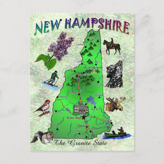 Carte de l'état du New Hampshire (Devant)