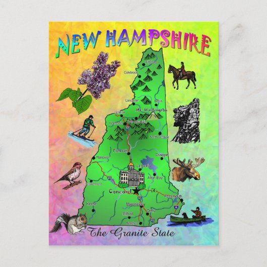 Carte de l'état du New Hampshire (Devant)