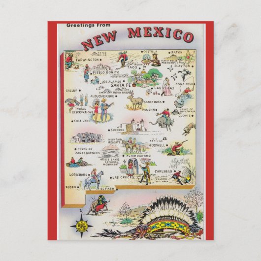 Carte de l'État du Nouveau-Mexique (Devant)