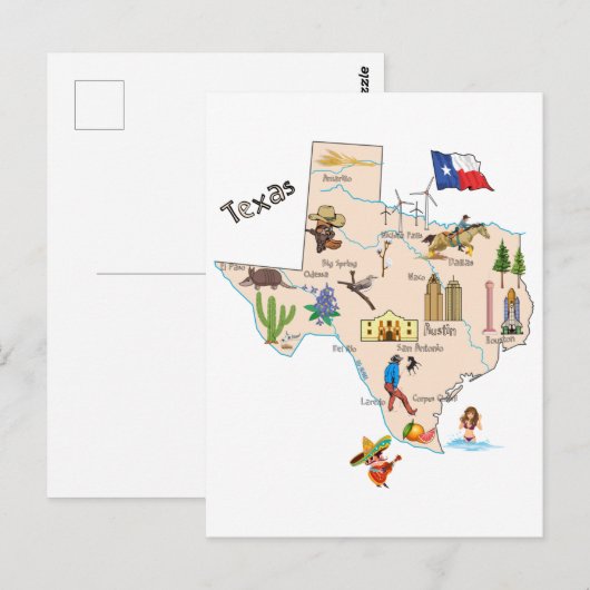 Carte de l'État du Texas (Devant / Derrière)