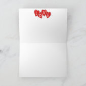 Carte de lettrage d'amour coeurs rouges (Intérieur)