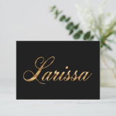 Carte de lettrage de conception Larissa or (Debout devant)