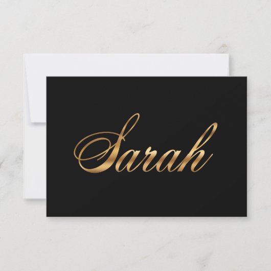 Carte de lettrage de conception Sarah or (Devant)