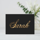 Carte de lettrage de conception Sarah or (Debout devant)