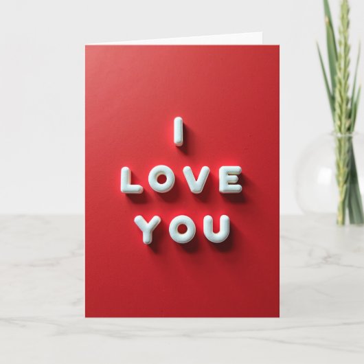 Carte de lettrage simple Je t'aime (Devant)