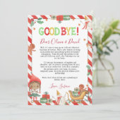 Carte de lettre d'adieu aux elfes de Noël (Debout devant)