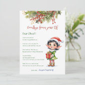 Carte de lettre d'adieu aux enfants Elf de Noël (Debout devant)