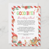 Carte de lettre d'adieu de lutin de Noël (Devant)