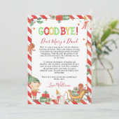 Carte de lettre d'adieu de lutin de Noël (Debout devant)