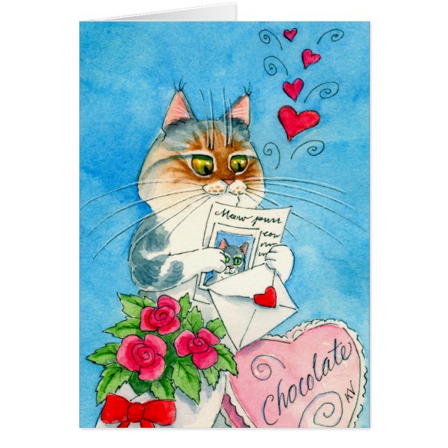 Carte de lettre d'amour de chat (Devant)