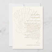 Carte de lettre de bienvenue de mariage coquillage (Devant)