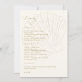 Carte de lettre de bienvenue de mariage coquillage (Dos)