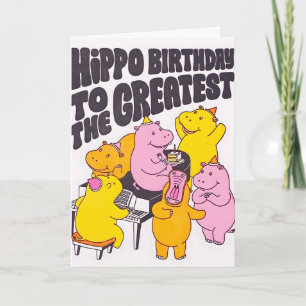 Carte de lettre de naissance d'hippopotame