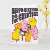 Carte de lettre de naissance d'hippopotame (Fleur jaune)
