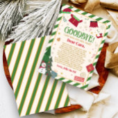 Carte de lettre de Noël de l'elfe Lettre d'adieu