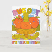 Carte de lettrepresse d'anniversaire Bug Out (Fleur jaune)
