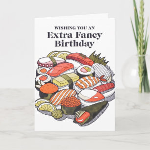 Carte de lettrepresse d'anniversaire de sushi extr