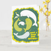 Carte de lettrepresse d'anniversaire Super Cool (Fleur jaune)
