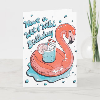 Carte de lettrepresse d'anniversaire Wet & Wild