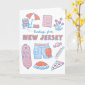 Carte de lettrepresse de salutations du New Jersey (Fleur jaune)