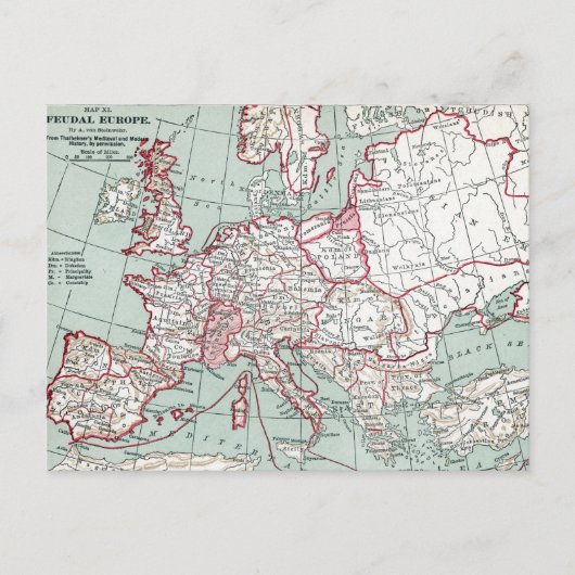 CARTE DE L'EUROPE, 12ème SIÈCLE (Devant)