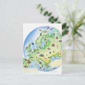 Carte de l'Europe avec des illustrations de célèbr (Debout devant)