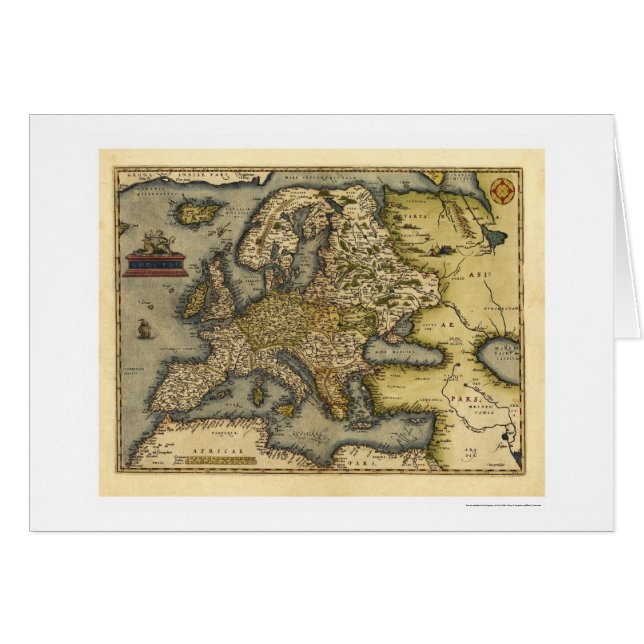 Carte de l'Europe par Ortelius 1570 (Devant horizontal)