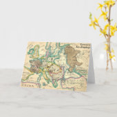 Carte de l'Europe Vintage antique (Fleur jaune)
