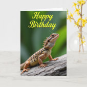 Carte de lézard d'anniversaire sauvage (Fleur jaune)