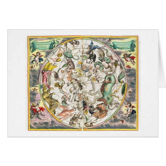 Carte de l'hémisphère sud, 'du Celestia (Devant horizontal)