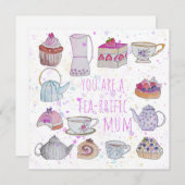 Carte de l'heure du thé de la fête des mères (Devant / Derrière)