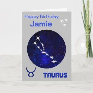 Carte de l'horoscope du zodiaque Taureau