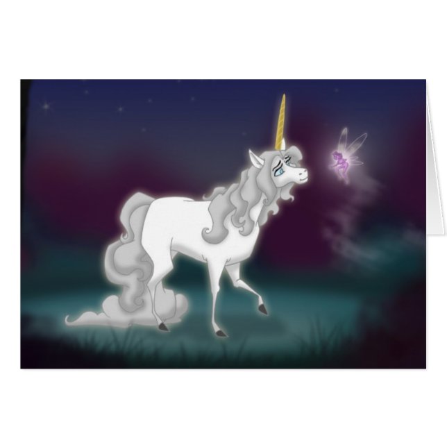 Carte de licorne (blanc à l'intérieur) (Devant horizontal)