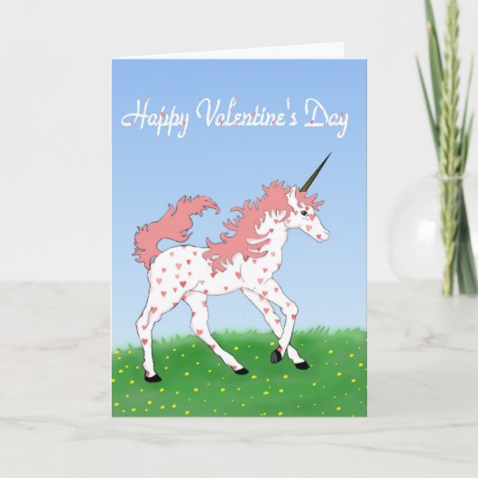 Carte de licorne de Valentine (Devant)