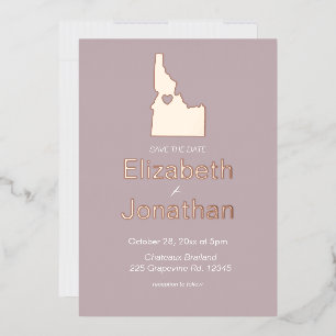 Carte de l'Idaho Destination Mariage À Sauvegarder