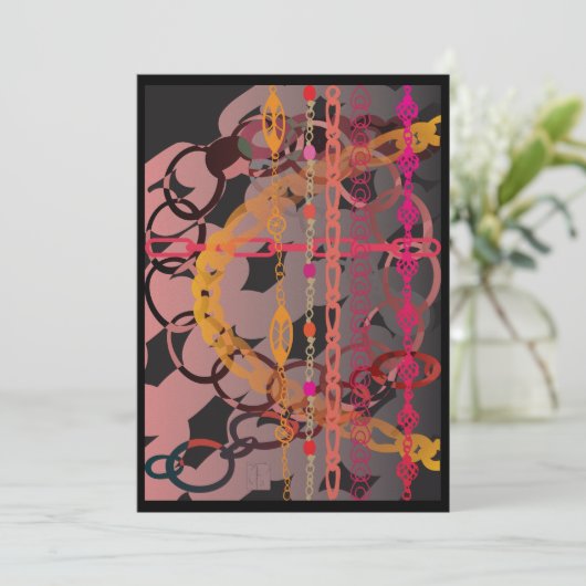 Carte de liens rose (Debout devant)