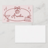 Carte de lieu d'anniversaire de disco personnalisé (Devant / Derrière)