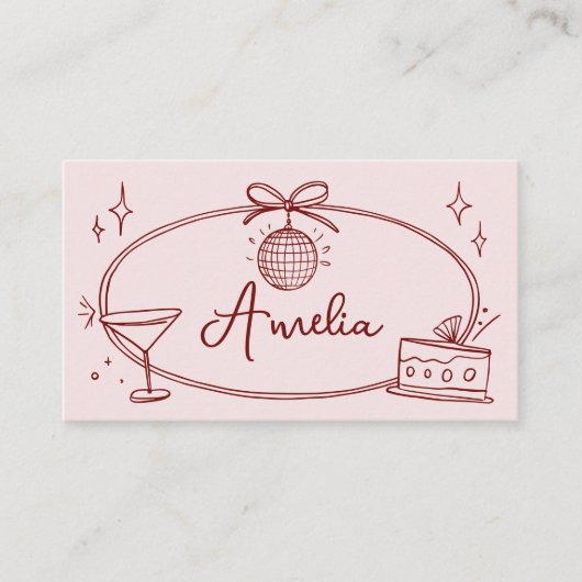 Carte de lieu d'anniversaire de disco personnalisé (Devant)