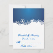 Carte de lieu de mariage d'hiver bleu Snowflake (Devant)