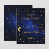 Carte de lieu de mariage Étoiles d'Or - Nom de l'i (Devant / Derrière)