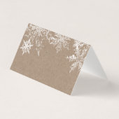 Carte de lieu de mariage hivernal White & Kraft Sn (Dos)