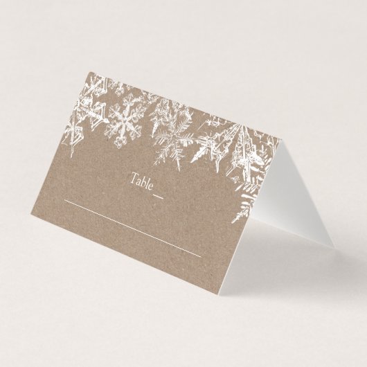 Carte de lieu de mariage hivernal White & Kraft Sn (Devant)