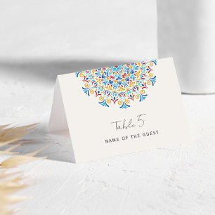 Carte de lieu de mariage mandala de la culture fol