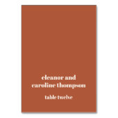 Carte de lieu de mariage personnalisée Gras Rust F (Par défaut)